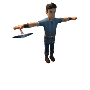 Male Peasant 03B-Pickaxe